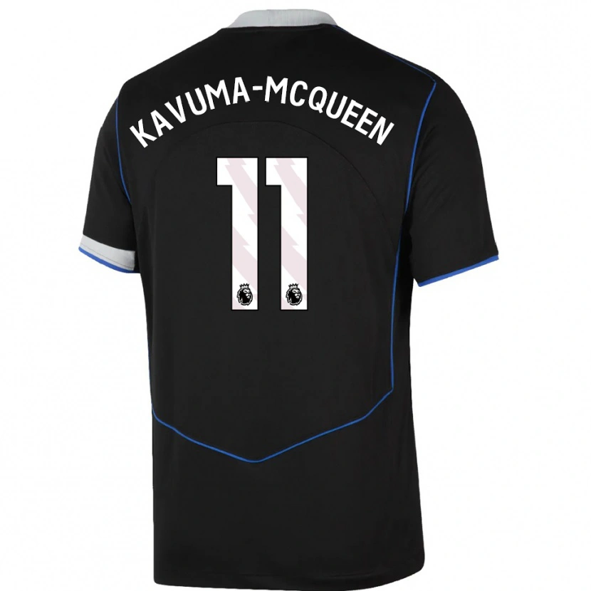Danxen Homem Camisola Ryan Kavuma-Mcqueen #11 Preto Azul Prata Terceiro 2025/26 Camisa
