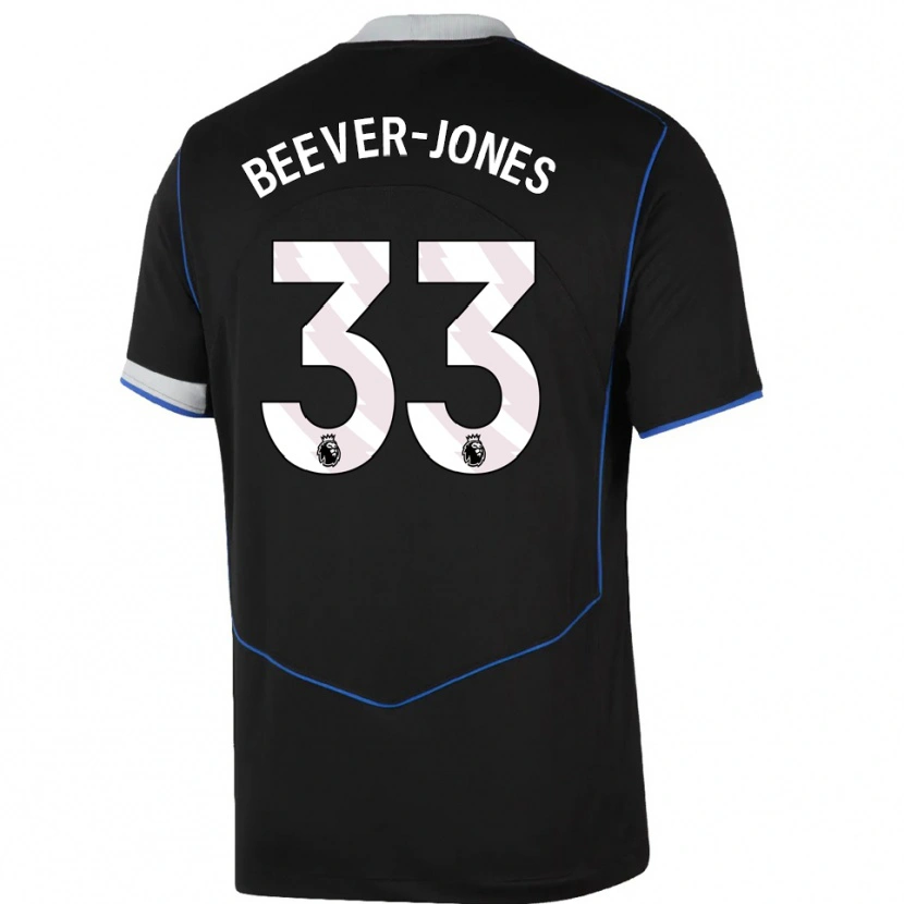 Danxen Homem Camisola Aggie Beever-Jones #33 Preto Azul Prata Terceiro 2025/26 Camisa