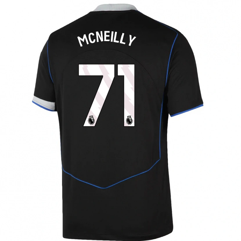 Danxen Homem Camisola Donnell Mcneilly #71 Preto Azul Prata Terceiro 2025/26 Camisa