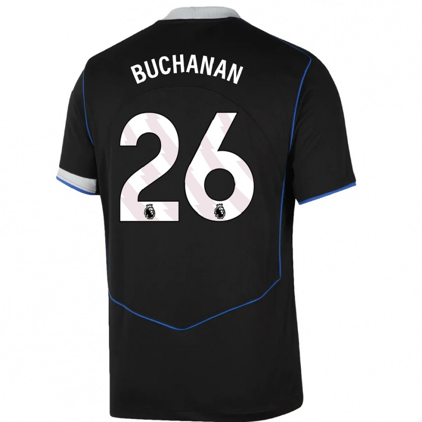 Danxen Homem Camisola Kadeisha Buchanan #26 Preto Azul Prata Terceiro 2025/26 Camisa