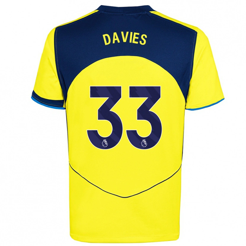 Danxen Homem Camisola Ben Davies #33 Amarelo Marinho Terceiro 2025/26 Camisa