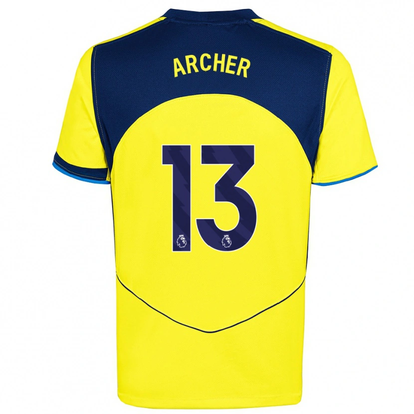 Danxen Homem Camisola Samual Archer #13 Amarelo Marinho Terceiro 2025/26 Camisa