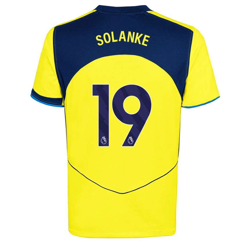 Danxen Homem Camisola Dominic Solanke #19 Amarelo Marinho Terceiro 2025/26 Camisa
