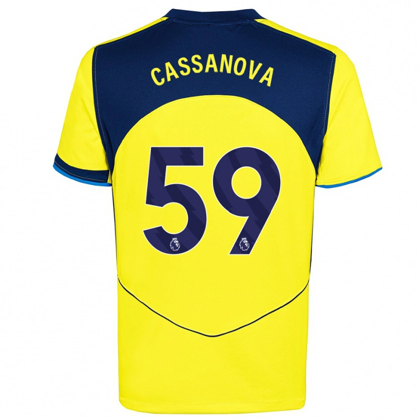 Danxen Homem Camisola Dante Cassanova #59 Amarelo Marinho Terceiro 2025/26 Camisa