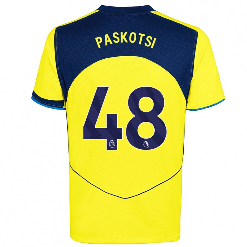 Danxen Homem Camisola Maksim Paskotsi #48 Amarelo Marinho Terceiro 2025/26 Camisa