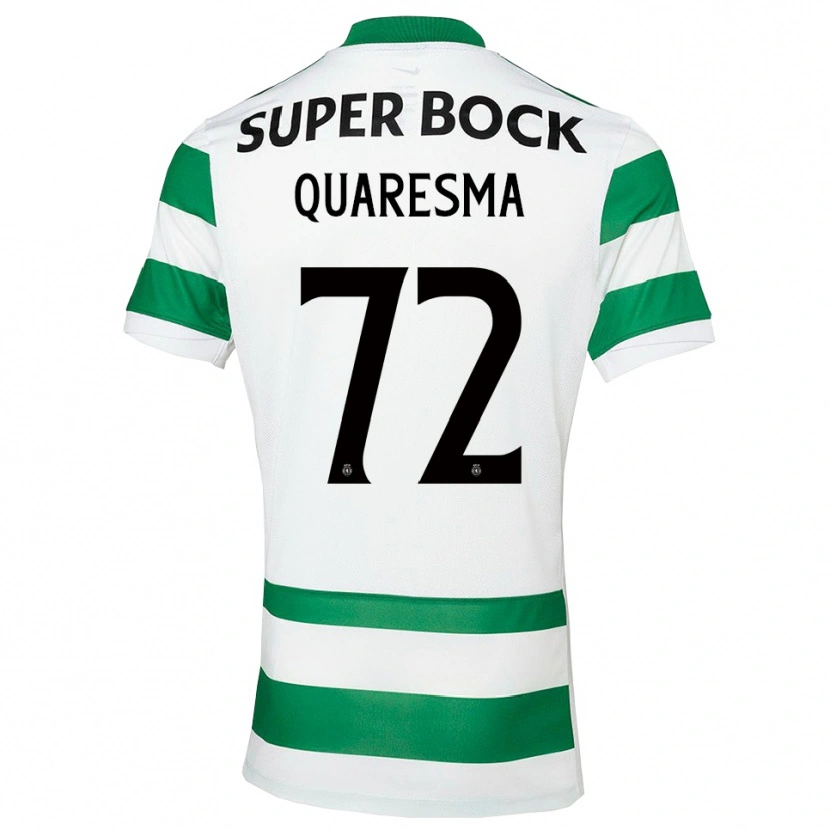 Danxen Mulher Camisola Eduardo Quaresma #72 Verde Branco Principal 2025/26 Camisa
