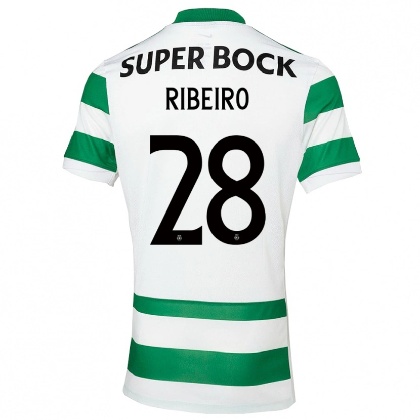 Danxen Mulher Camisola Rodrigo Ribeiro #28 Verde Branco Principal 2025/26 Camisa