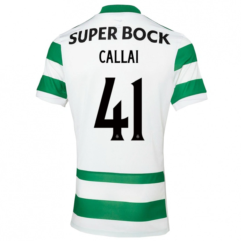 Danxen Mulher Camisola Diego Callai #41 Verde Branco Principal 2025/26 Camisa