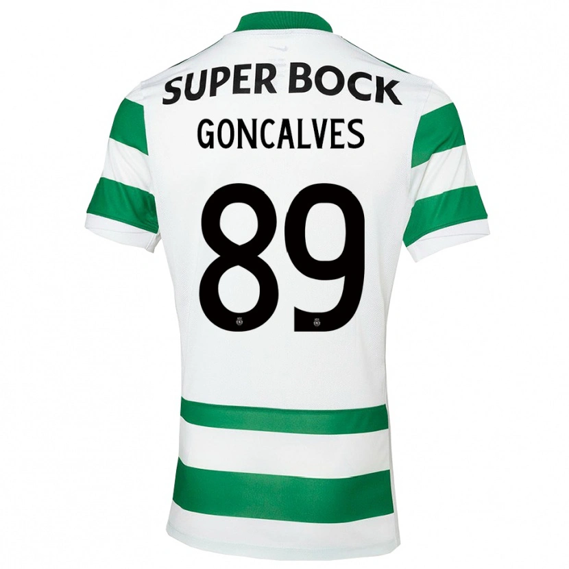 Danxen Mulher Camisola Andre Goncalves #89 Verde Branco Principal 2025/26 Camisa