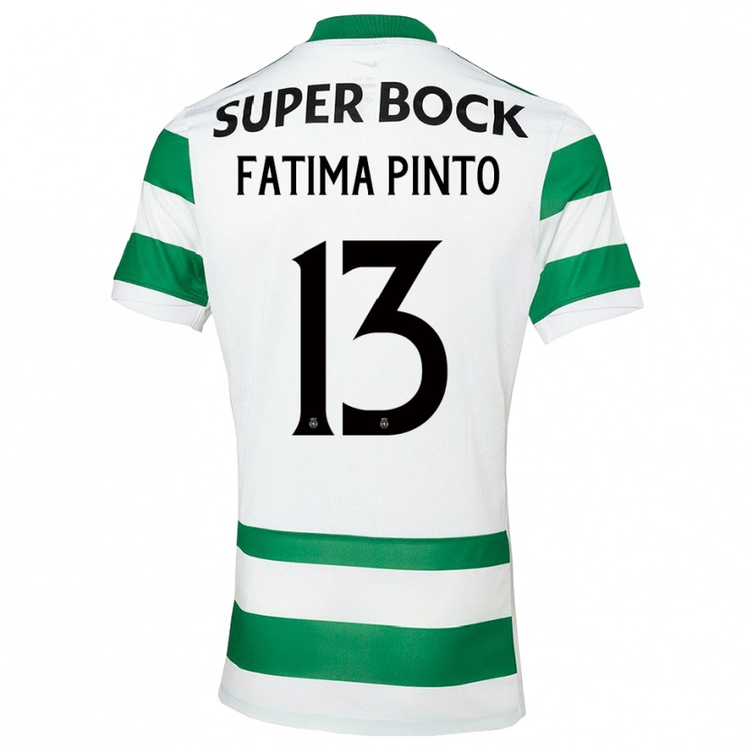 Danxen Mulher Camisola Fátima Alexandra Figueira Pinto #13 Verde Branco Principal 2025/26 Camisa