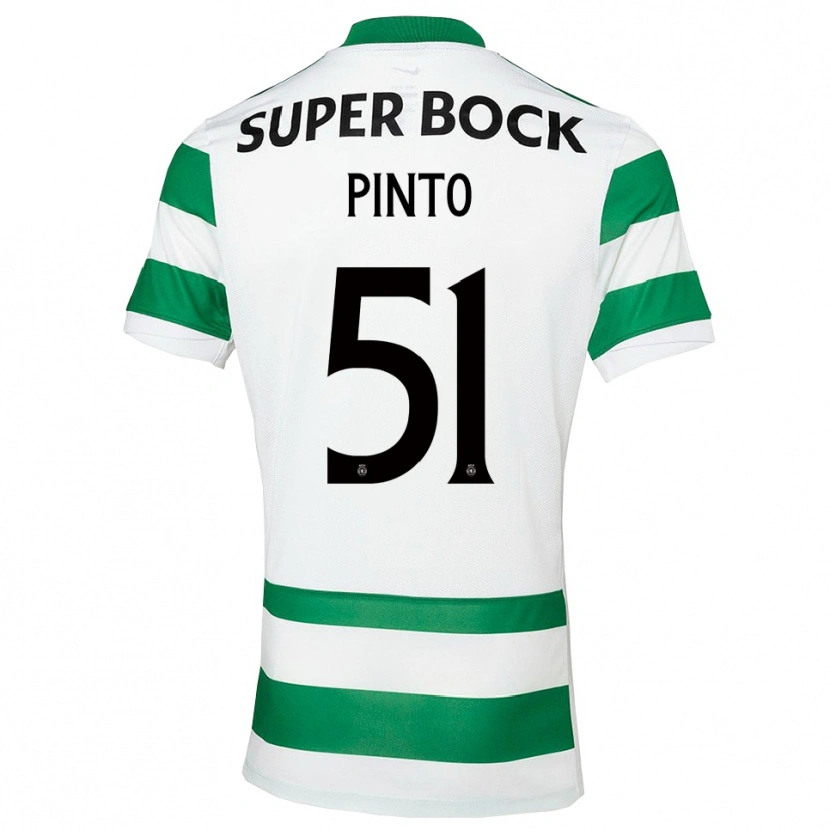 Danxen Mulher Camisola Diogo Pinto #51 Verde Branco Principal 2025/26 Camisa