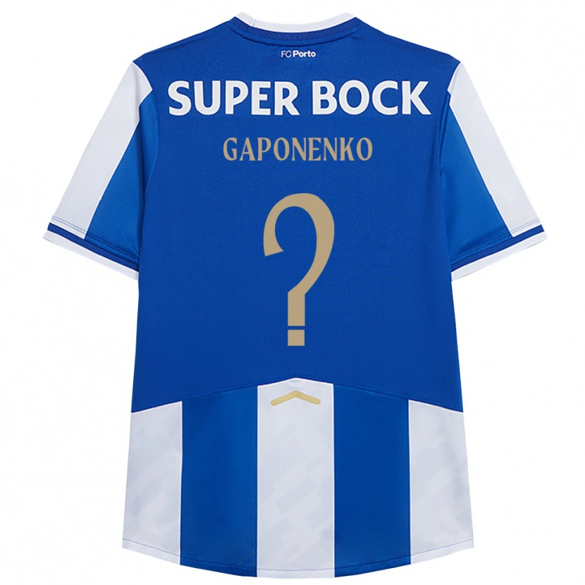 Danxen Mulher Camisola Artem Gaponenko #0 Azul Branco Principal 2025/26 Camisa