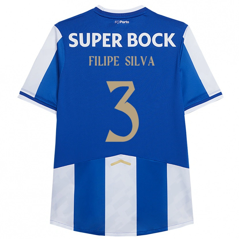 Danxen Mulher Camisola Filipe Silva #3 Azul Branco Principal 2025/26 Camisa