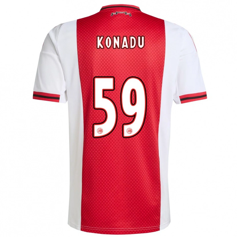 Danxen Mulher Camisola Don-Angelo Konadu #59 Vermelho Branco Principal 2025/26 Camisa