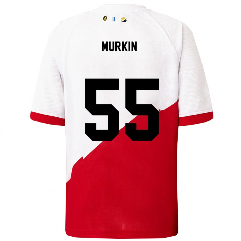 Danxen Mulher Camisola Derry Murkin #55 Branco Vermelho Principal 2025/26 Camisa