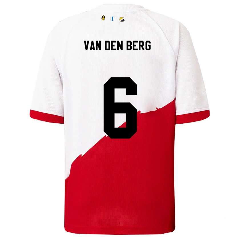 Danxen Mulher Camisola Davy Van Den Berg #6 Branco Vermelho Principal 2025/26 Camisa
