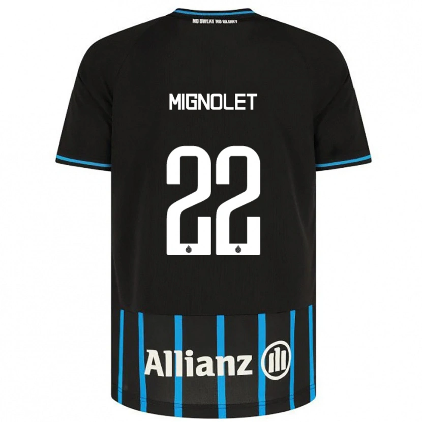Danxen Mulher Camisola Simon Mignolet #22 Preto Azul Principal 2025/26 Camisa