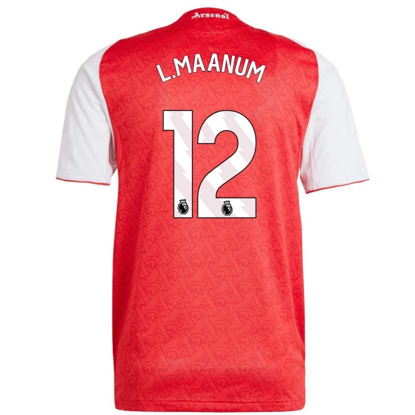 Danxen Mulher Camisola Frida Maanum #12 Vermelho Branco Principal 2025/26 Camisa