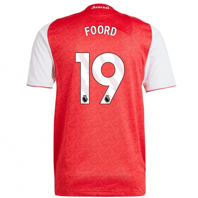 Danxen Mulher Camisola Caitlin Foord #19 Vermelho Branco Principal 2025/26 Camisa