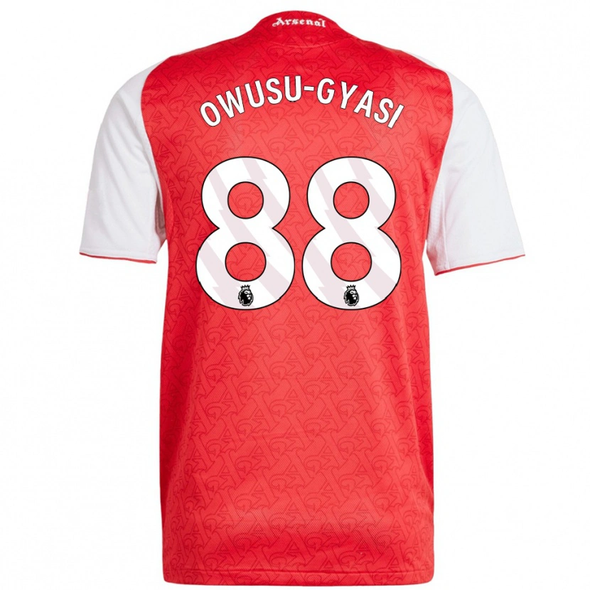 Danxen Mulher Camisola Abraham Owusu-Gyasi #88 Vermelho Branco Principal 2025/26 Camisa