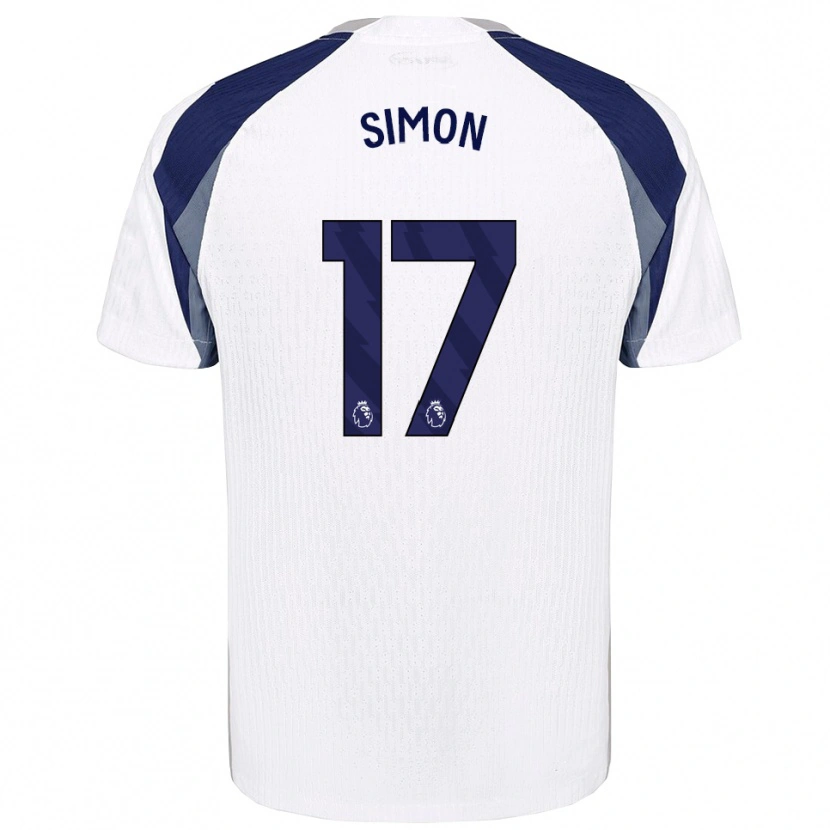 Danxen Mulher Camisola Kyah Simon #17 Branco Marinho Principal 2025/26 Camisa
