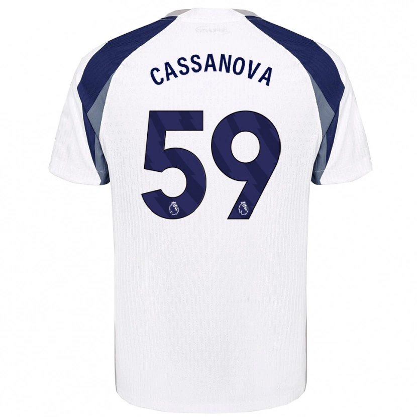 Danxen Mulher Camisola Dante Cassanova #59 Branco Marinho Principal 2025/26 Camisa