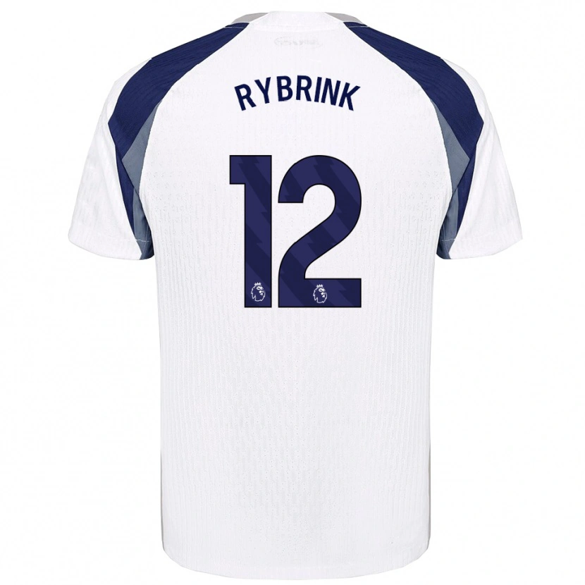 Danxen Mulher Camisola Josefine Rybrink #12 Branco Marinho Principal 2025/26 Camisa