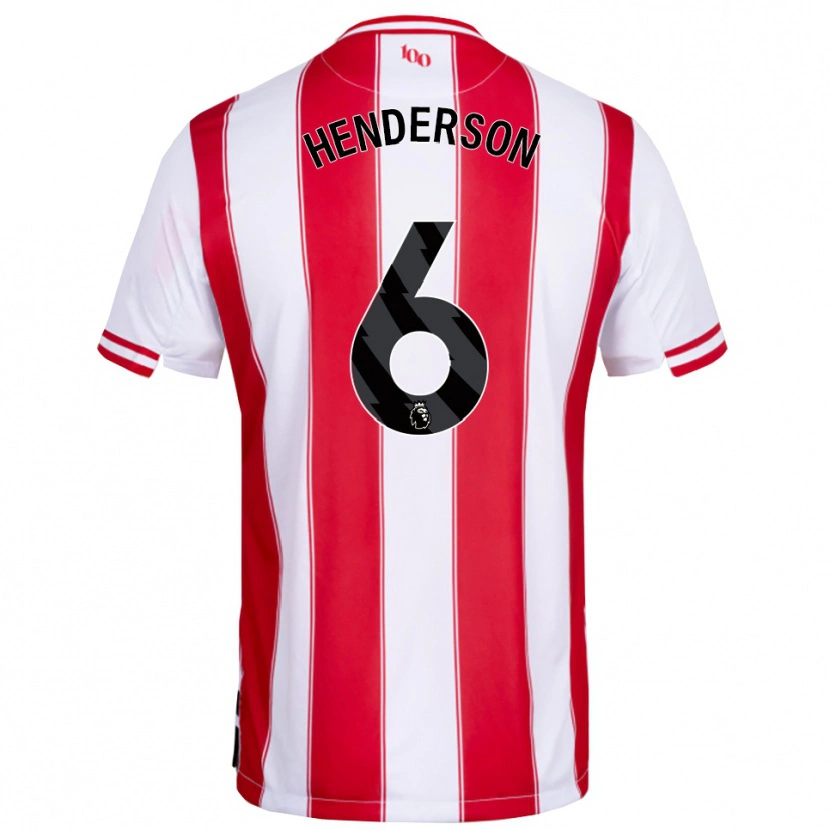 Danxen Mulher Camisola Jordan Henderson #6 Vermelho Branco Principal 2025/26 Camisa
