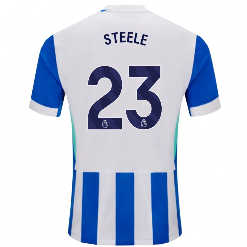 Danxen Mulher Camisola Jason Steele #23 Azul Branco Principal 2025/26 Camisa