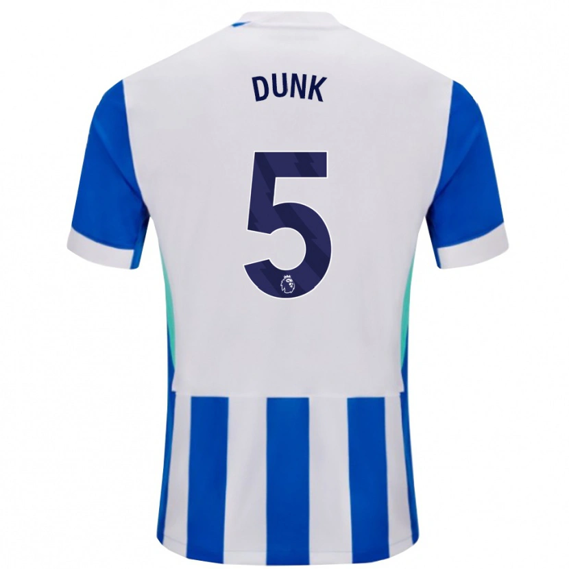 Danxen Mulher Camisola Lewis Dunk #5 Azul Branco Principal 2025/26 Camisa