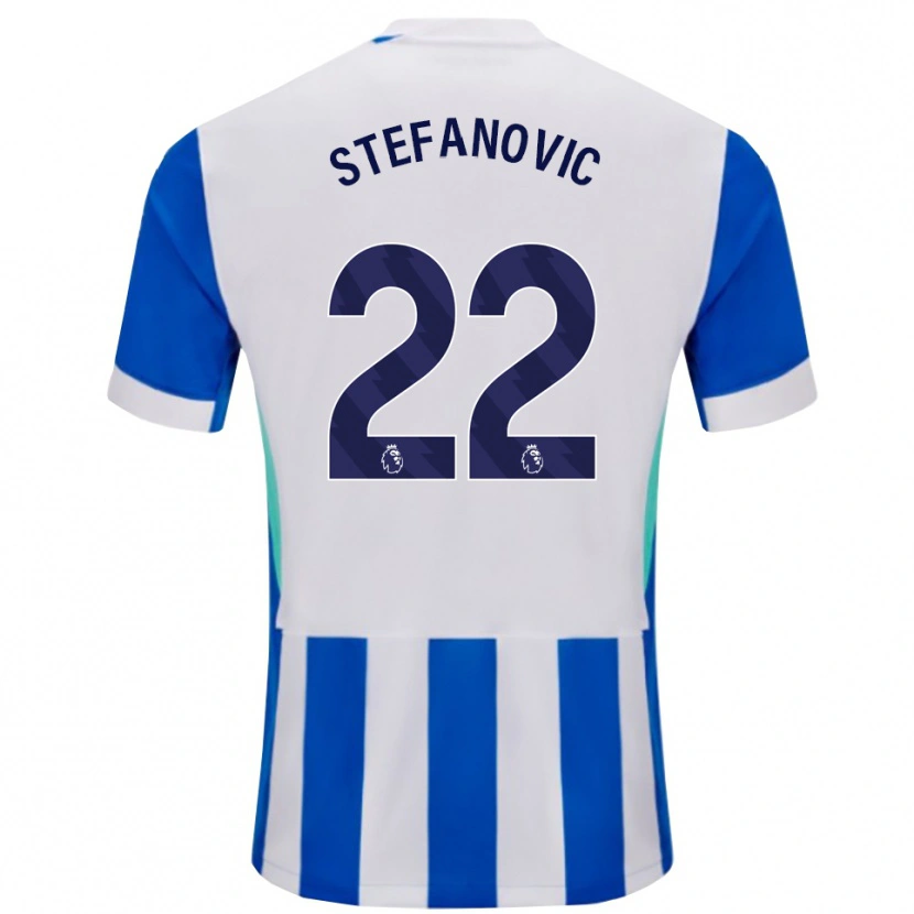Danxen Mulher Camisola Dejana Stefanović #22 Azul Branco Principal 2025/26 Camisa