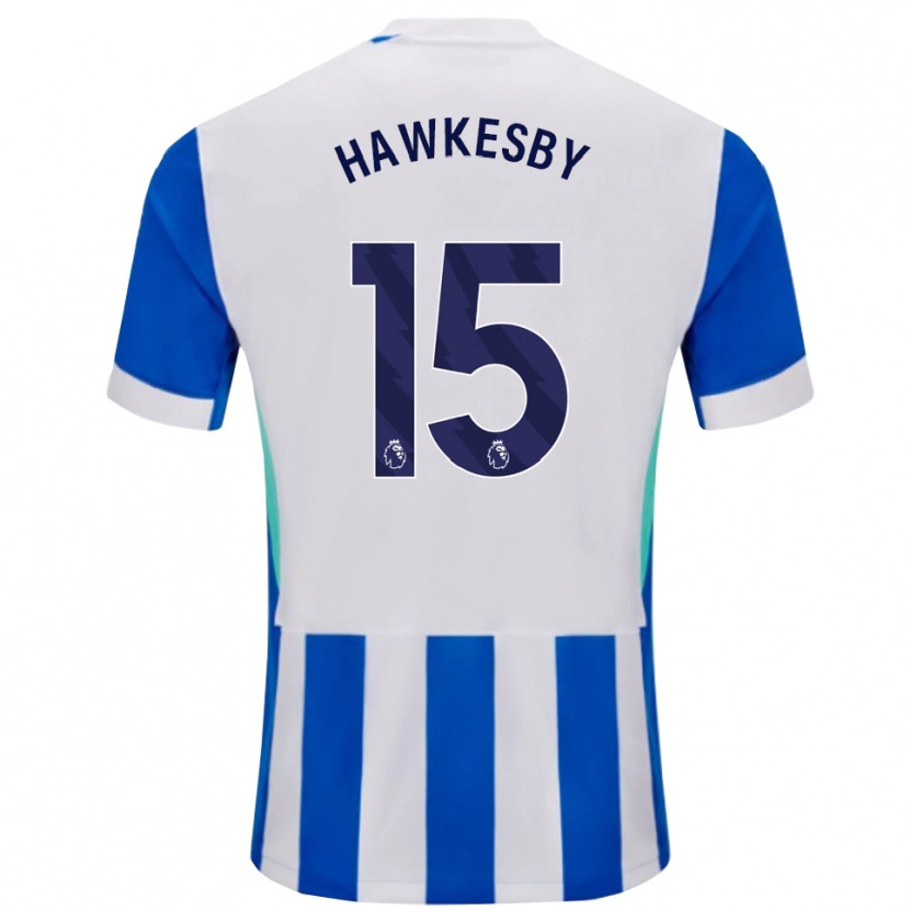 Danxen Mulher Camisola Mackenzie Hawkesby #15 Azul Branco Principal 2025/26 Camisa