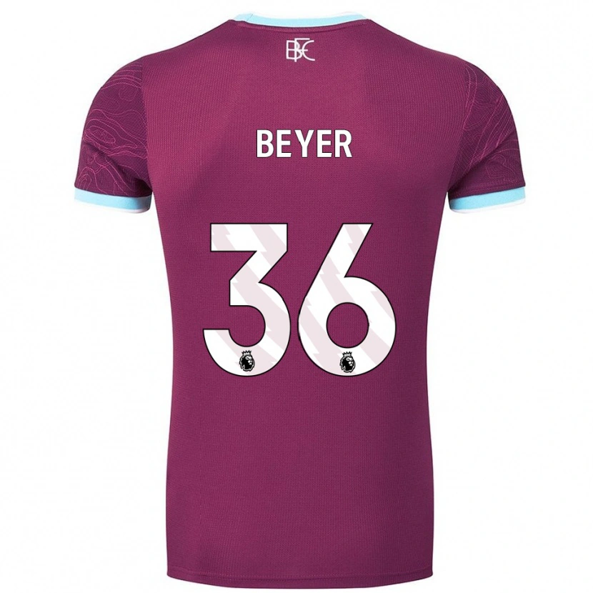 Danxen Mulher Camisola Jordan Beyer #36 Borgonha Azul Celeste Principal 2025/26 Camisa