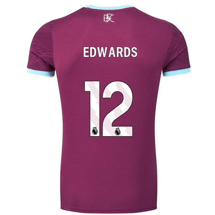 Danxen Mulher Camisola Connor Edwards #12 Borgonha Azul Celeste Principal 2025/26 Camisa