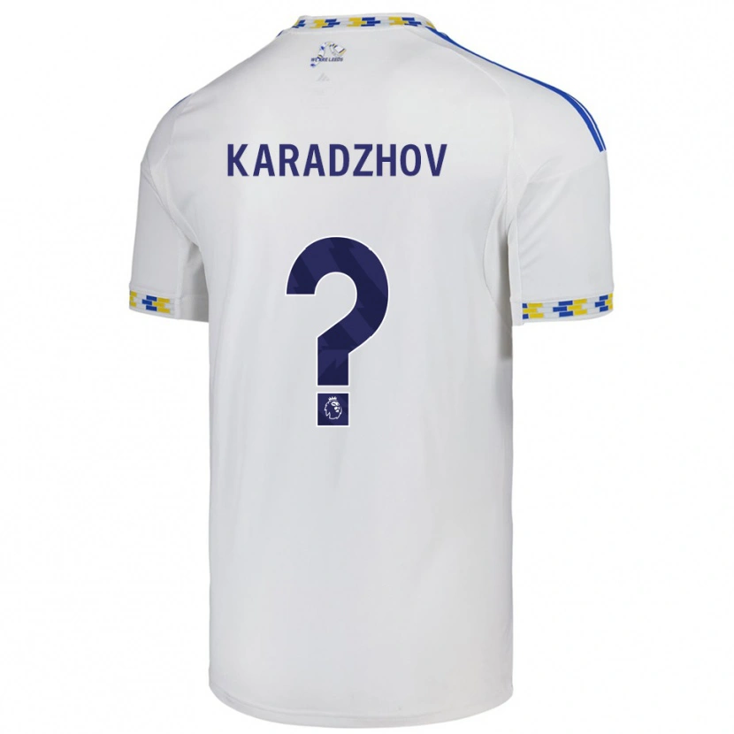 Danxen Mulher Camisola Viktor Karadzhov #0 Branco Azul Principal 2025/26 Camisa