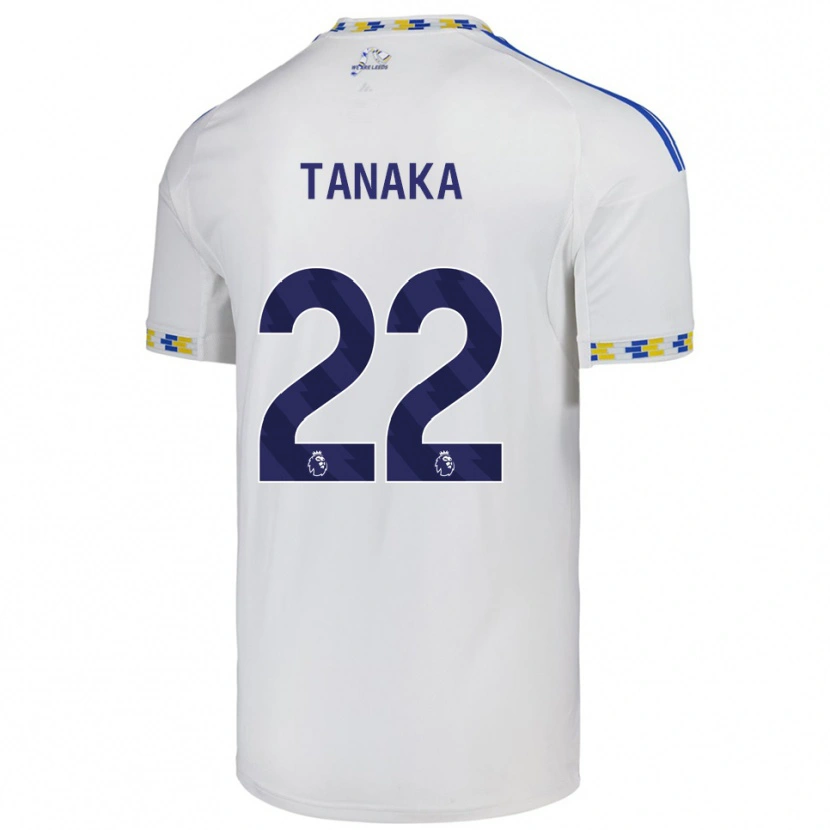 Danxen Mulher Camisola Ao Tanaka #22 Branco Azul Principal 2025/26 Camisa