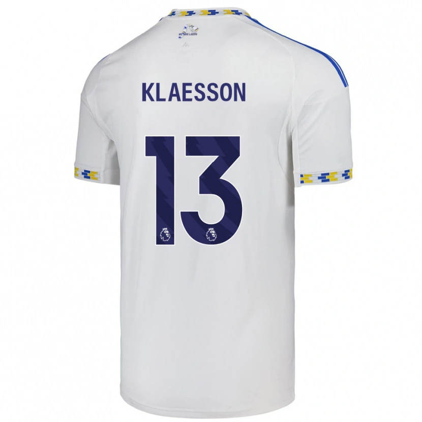 Danxen Mulher Camisola Kristoffer Klaesson #13 Branco Azul Principal 2025/26 Camisa