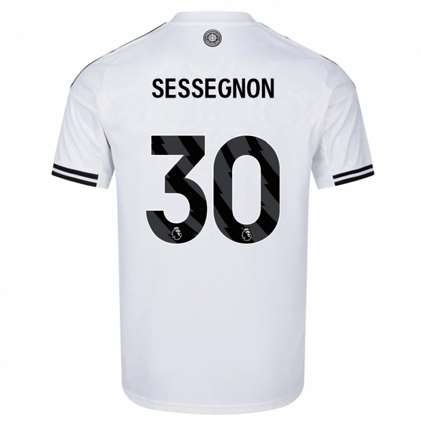 Danxen Mulher Camisola Ryan Sessegnon #30 Branco Preto Principal 2025/26 Camisa