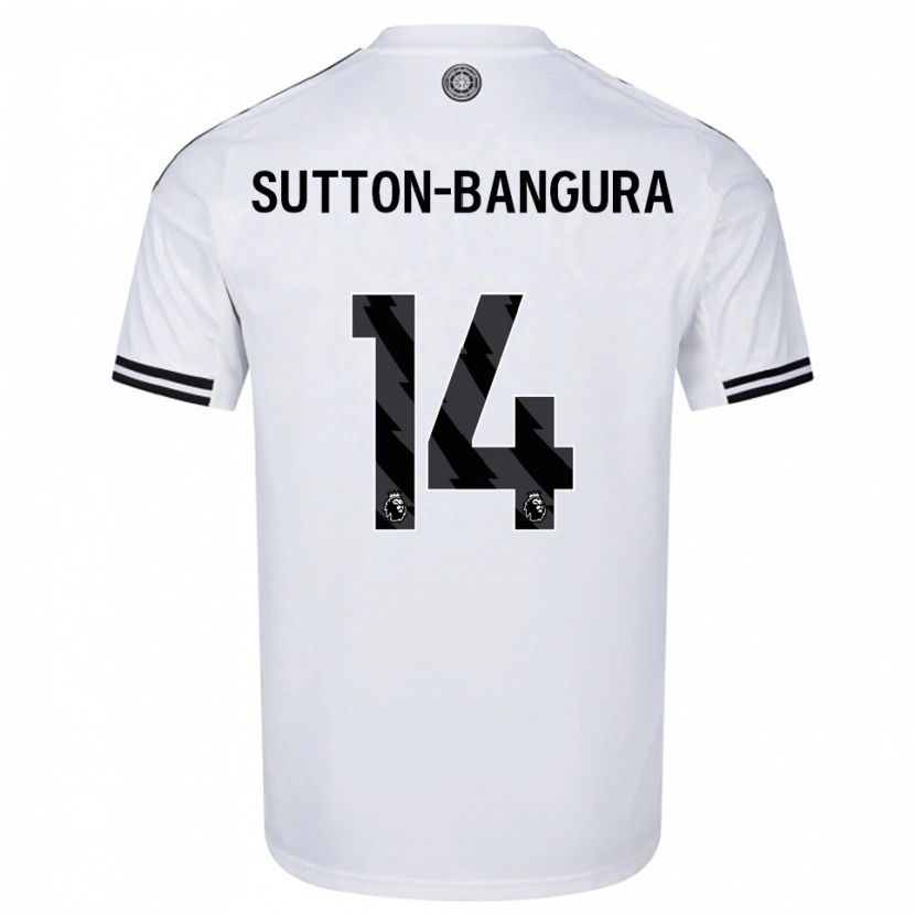 Danxen Mulher Camisola William Sutton-Bangura #14 Branco Preto Principal 2025/26 Camisa