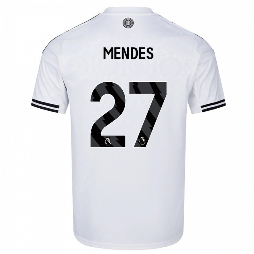 Danxen Mulher Camisola Megalie Mendes #27 Branco Preto Principal 2025/26 Camisa