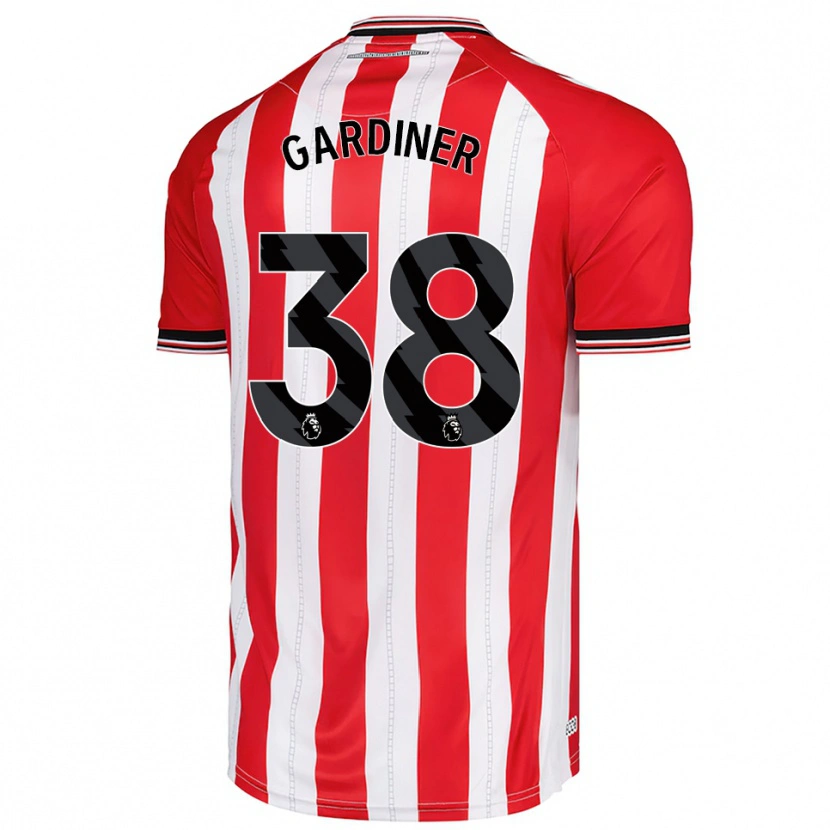 Danxen Mulher Camisola Harry Gardiner #38 Vermelho Branco Principal 2025/26 Camisa