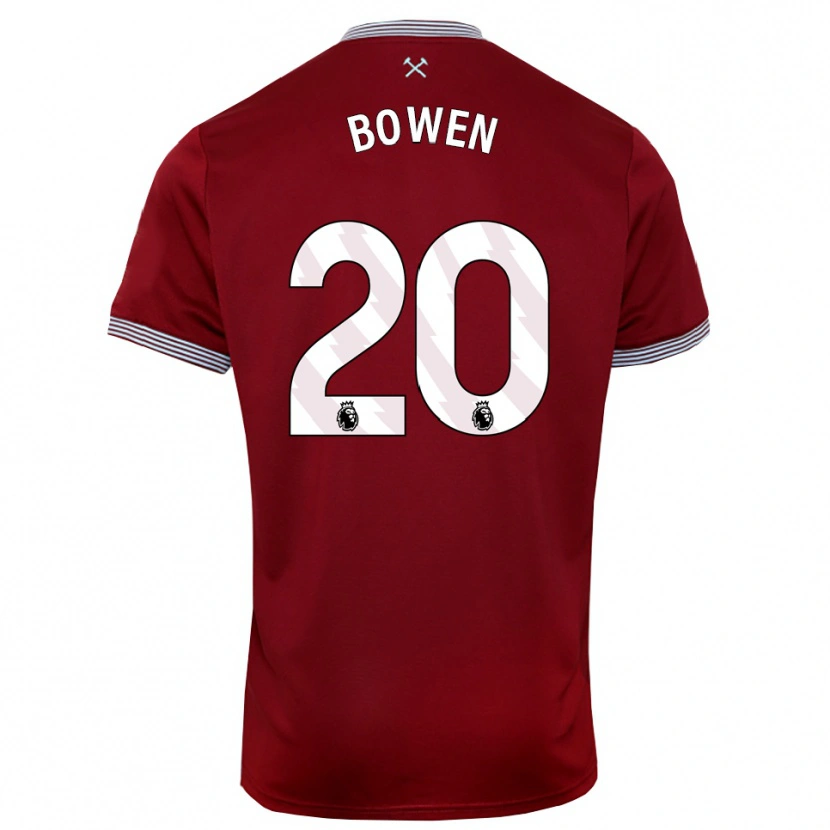 Danxen Mulher Camisola Jarrod Bowen #20 Borgonha Branco Principal 2025/26 Camisa