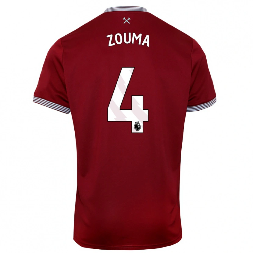 Danxen Mulher Camisola Kurt Zouma #4 Borgonha Branco Principal 2025/26 Camisa