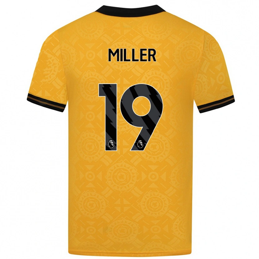 Danxen Mulher Camisola Ali Miller #19 Amarelo Preto Principal 2025/26 Camisa