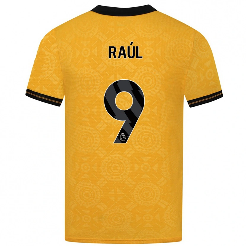 Danxen Mulher Camisola Raul Jimenez #9 Amarelo Preto Principal 2025/26 Camisa