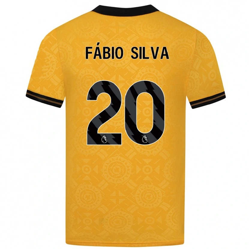 Danxen Mulher Camisola Fábio Silva #20 Amarelo Preto Principal 2025/26 Camisa
