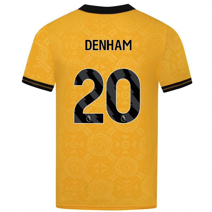 Danxen Mulher Camisola Ania Denham #20 Amarelo Preto Principal 2025/26 Camisa