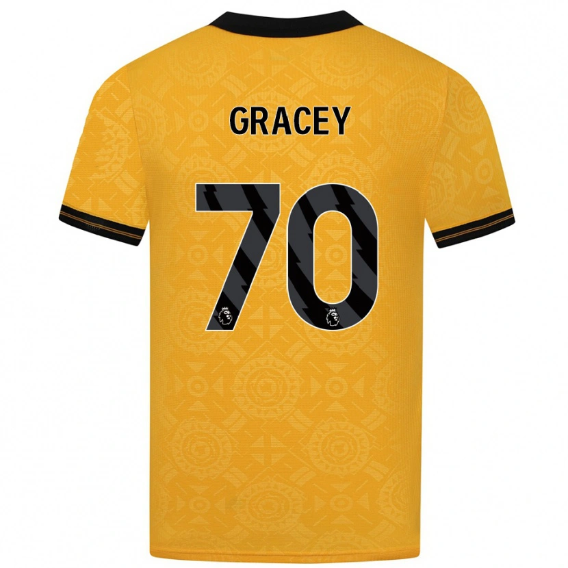 Danxen Mulher Camisola Josh Gracey #70 Amarelo Preto Principal 2025/26 Camisa