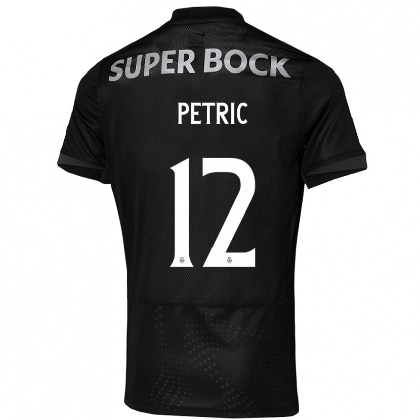 Danxen Mulher Camisola Luka Petric #12 Preto Branco Alternativa 2025/26 Camisa