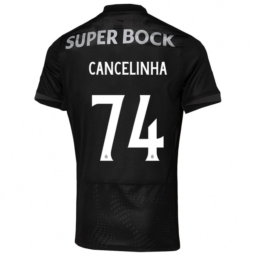 Danxen Mulher Camisola Érica Cancelinha #74 Preto Branco Alternativa 2025/26 Camisa